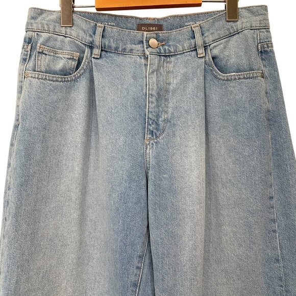 DL1961 Isabel Wide Leg Jeans Womens 28 Blue Lt. Seaglass Light Wash High Rise - Picture 4 of 10